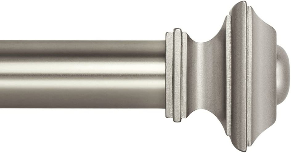 48-86" Satin Nickel Ivilon Treatment Window Curtain Rod Square Design 1 1/8 Rod.